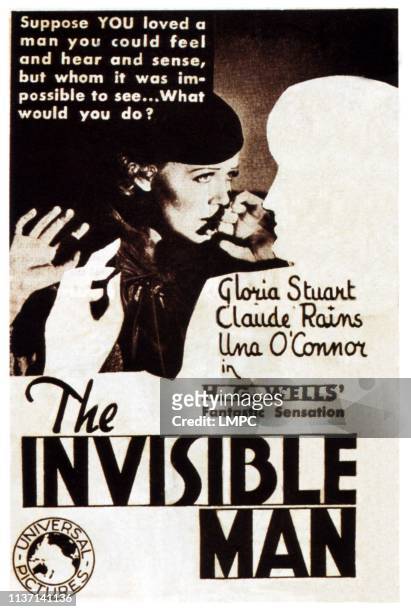 The Invisible Man, poster, left: Gloria Stuart on Australian poster art, 1933.