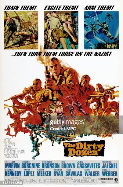 The Dirty Dozen, poster, center: Lee Marvin on poster art, 1967.