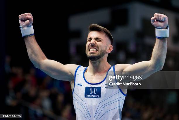 Andrey Medvedev during the European Women's and Men's Artistic Gymnastics Championships, in Szczecin, Poland, on April 14, 2019.