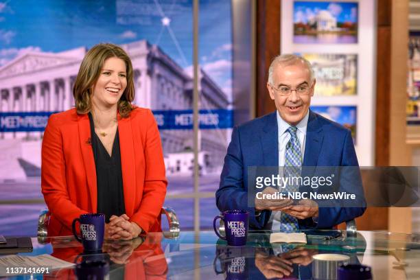 Pictured: Kasie Hunt , NBC News Capitol Hill Correspondent; Host, MSNBCs Kasie DC, and David Brooks, Columnist, The New York Times, appear on "Meet...