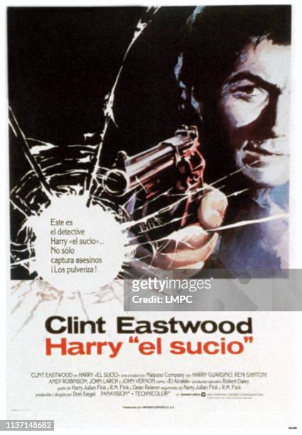 Dirty Harry , poster, Clint Eastwood on Spanish poster art, 1971.