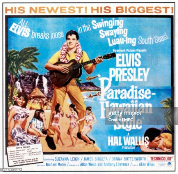 Paradise, poster, HAWAIIAN STYLE, Elvis Presley, 1966.