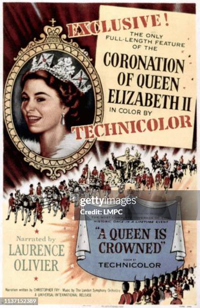 Queen Is Crowned, poster, Queen Elizabeth II, 1953.