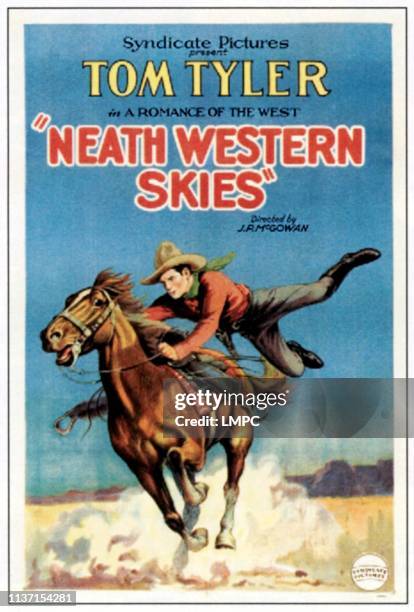 Neath Western Skies, poster, Tom Tyler, 1929.