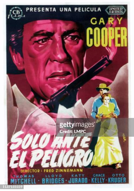 High Noon , poster, top: Gary Cooper on Spanish poster art, 1952.