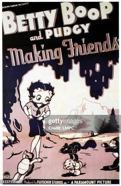 Making Friends, poster, Betty Boop , bottom center: Pudgy, 1936.