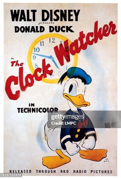 The Clock Watcher, poster, Donald Duck, 1945.