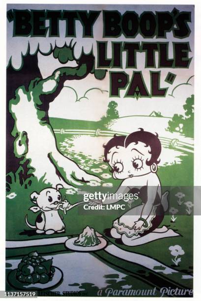 Betty Boop's Little Pal, poster, from left: Pudgy, Betty Boop, 1934.