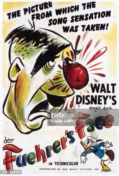 Der Fuehrer's Face, poster, Hitler, Donald Duck, Walt Disney's Oscar-winning short subject, 1943.