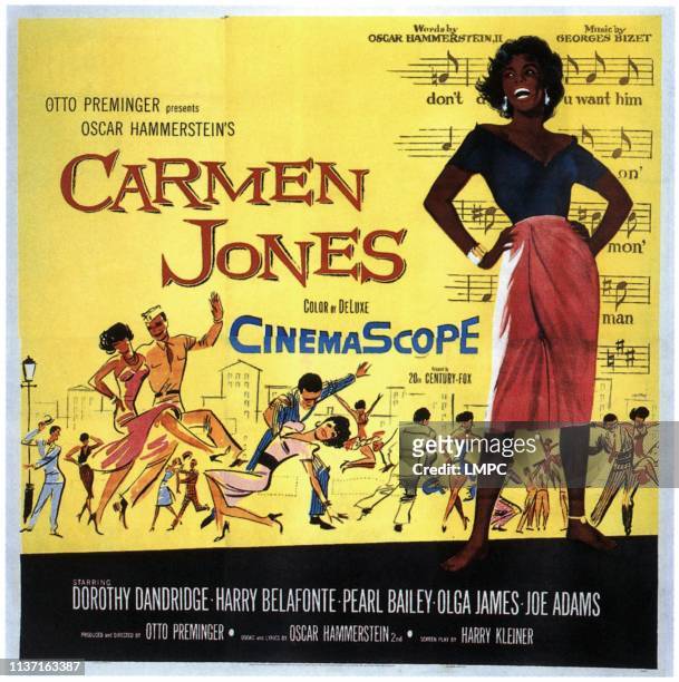 Carmen Jones, poster, right: Dorothy Dandridge, 1954.
