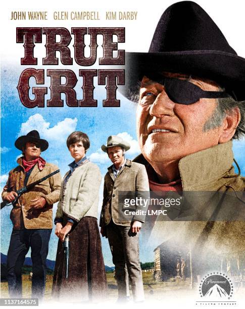 True Grit, poster, John Wayne, Kim Darby, glen Campbell, 1969.
