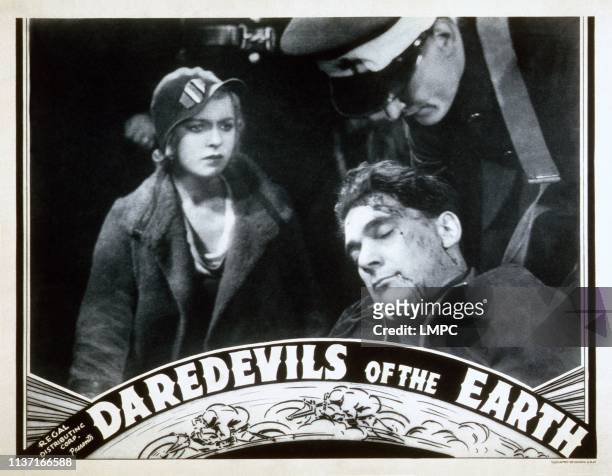 Daredevils Of The Earth, lobbycard, , from left: Ida Lupino, John Loder, 1933.