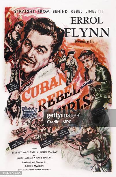 Cuban Rebel Girls, poster, US poster art, Errol Flynn , Beverly Aadland , 1959.