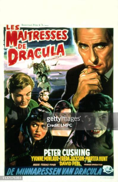 The Brides Of Dracula, poster, , Belgian poster art, David Peel, Yvonne Monlaur, Peter Cushing, Andree Melly, 1960.
