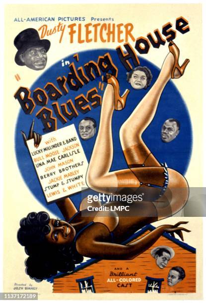 Boarding House Blues, poster, Dusty Fletcher, Lucky Millinder, Una Mae Carlyle, Bull Moose Jackson, Moms Mabley, 1948.