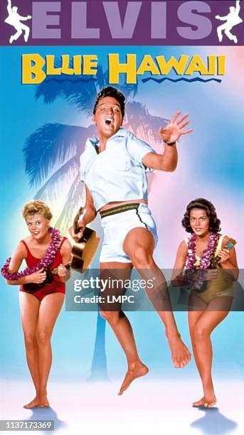 Blue Hawaii, poster, Pamela Austin, Elvis Presley, Joan Blackman, 1961.