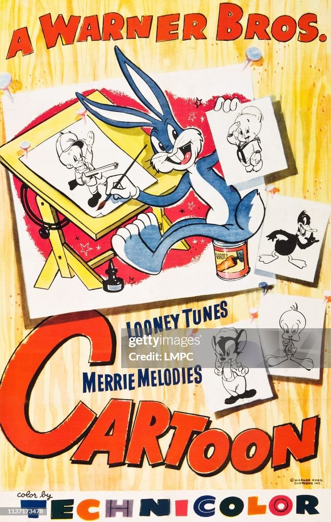 Warner Brothers Cartoon, poster, from left: Elmer Fudd, Bugs Bunny,... News  Photo - Getty Images
