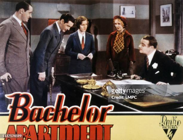 Bachelor Apartment, lobbycard, Norman Kerry, Ivan Lebedeff, Irene Dunne, Claudia Dell, Lowell Sherman, 1931.