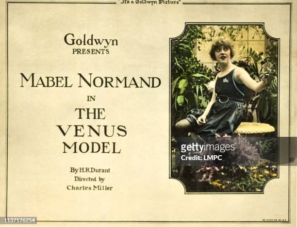 The Venus Model, lobbycard, Mabel Normand on title lobbycard, 1918.