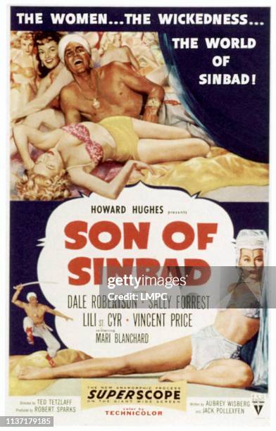 Son Of Sinbad, poster, top center: Dale Robertson, bottom right: Lili St. Cyr, 1955.