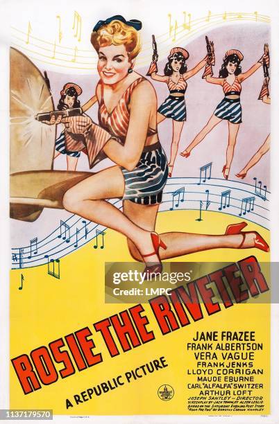 Rosie The Riveter, poster, US poster art, Jane Frazee, 1944.