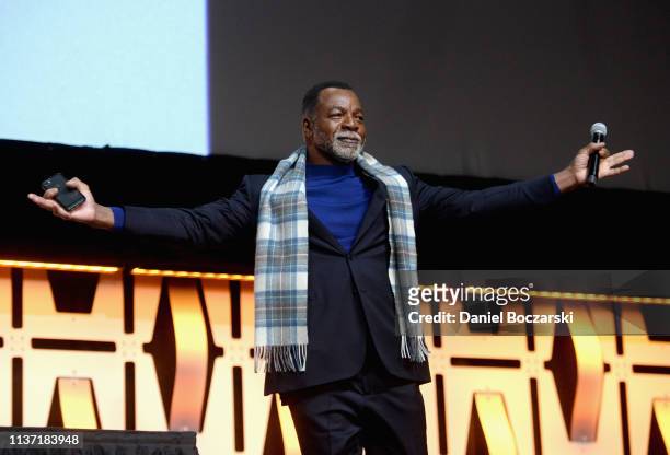 Carl Weathers onstage during "The Mandalorian" panel at the Star Wars Celebration at McCormick Place Convention Center on April 14, 2019 in Chicago,...