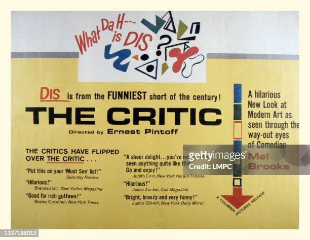 The Critic, poster, classic Ernest Pintoff/Mel Brooks short, 1963.