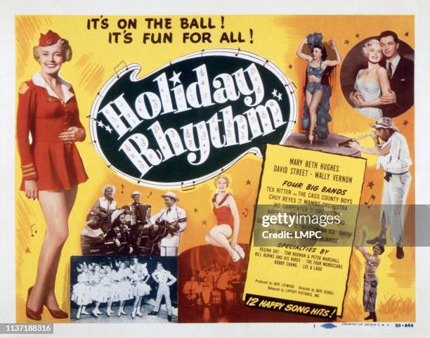 Holiday Rhythm, lobbycard, Mary Beth Hughes , Tex Ritter and the Cass County Boys , David Street , 1950.