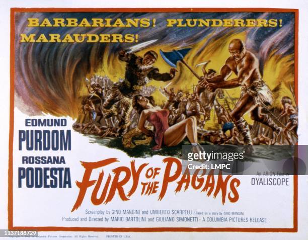 Fury Of The Pagans, lobbycard, , poster, 1960.