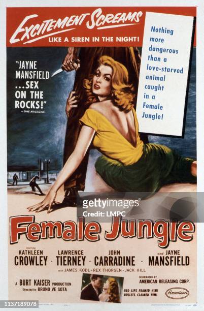 Female Jungle, poster, Kathleen Crowley, 1955.