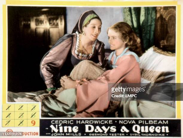 Nine Days A Queen , lobbycard, Martita Hunt, Nova Pilbeam, 1936.