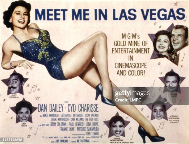 Meet Me In Las Vegas, lobbycard, Cyd Charisse, 1956.