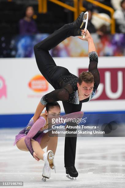 Hanna Abrazhevich and Martin Bidar of Czech Republic compete in the Pairs free skating during day 2 of the ISU World Figure Skating Championships...