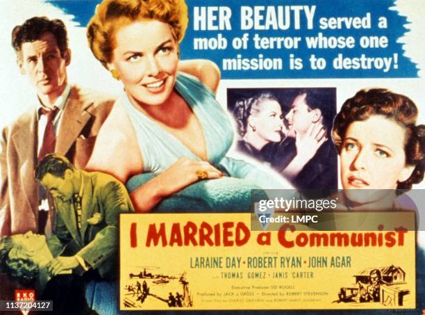 The Woman On Pier 13, poster, , bottom left: Janis Carter, John Agar; top from left: Robert Ryan, Janis Carter, Janis Carter, John Agar, Laraine Day,...