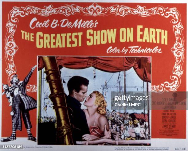 The Greatest Show On Earth, poster, Charlton Heston, Betty Hutton, 1952.