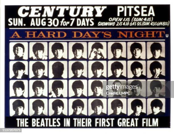 Hard Day's Night, poster, Poster Art, The Beatles, 1964.