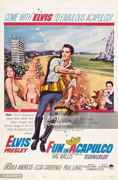 Fun In Acapulco, poster, US poster art, Elvis Presley, , Ursula Andress, , 1963.