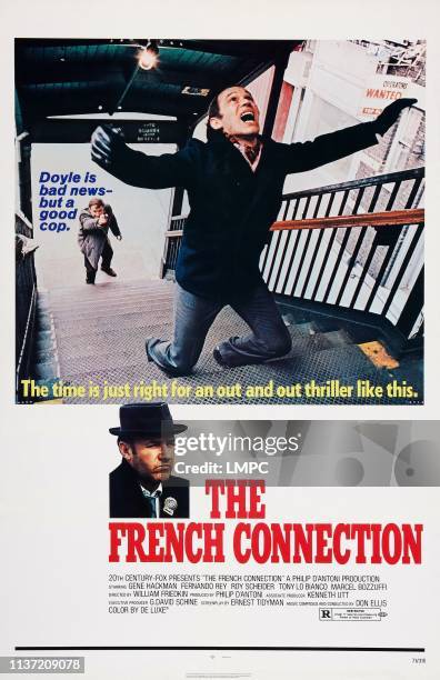 The French Connection, poster, US poster art, Gene Hackman, Marcel Bozzuffi, 1971&#10;.