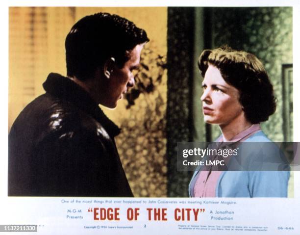Edge Of The City, lobbycard, John Cassavetes, Kathleen Maguire, 1957.