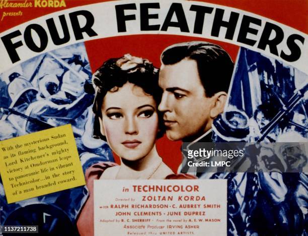 The Four Feathers, poster, June Duprez, John Clements, 1939.