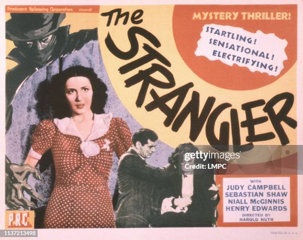 The Strangler, poster, , US poster, from left: Judy Campbell, Sebastian Shaw, Judy Campbell, 1941.