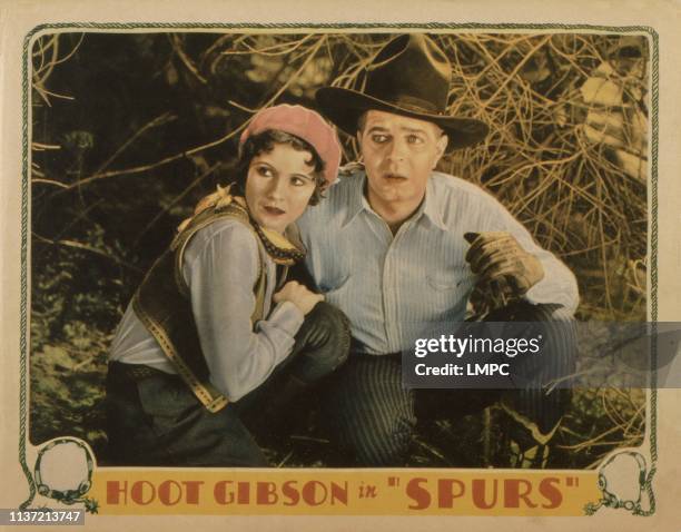 Spurs, US lobbycard, from left: Helen Wright, Hoot Gibson, 1930.