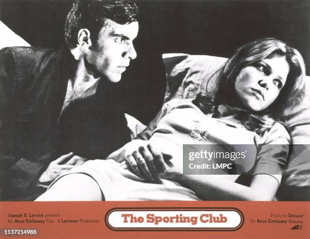 The Sporting Club, US lobbycard, from left: Robert Fields, Margaret Blye, 1971.