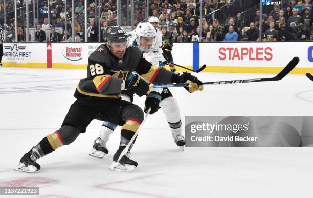 William Carrier of the Vegas Golden Knights skates during the first period against the San Jose Sharks in Game Three of the Western Conference First...