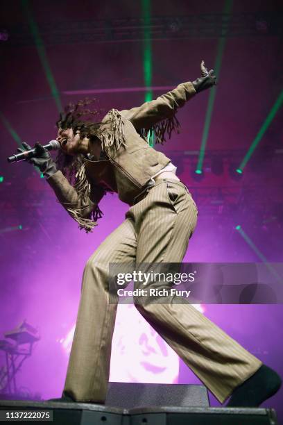 Danielle Balbuena of 070 Shake performs at Gobi Tent during the 2019 Coachella Valley Music And Arts Festival on April 14, 2019 in Indio, California.