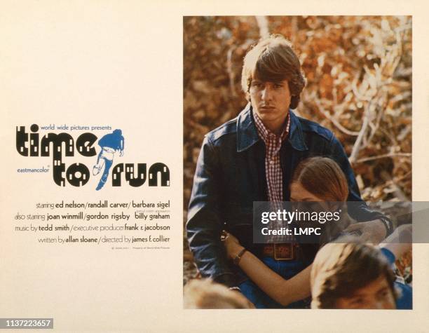 Time To Run, poster, US lobbycard, from left: Randall Carver, Barbara Sigel, 1973.