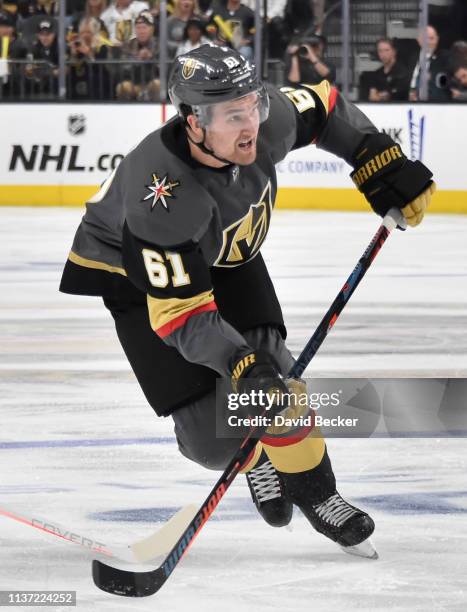 Mark Stone of the Vegas Golden Knights skates during the third period against the San Jose Sharks in Game Three of the Western Conference First Round...