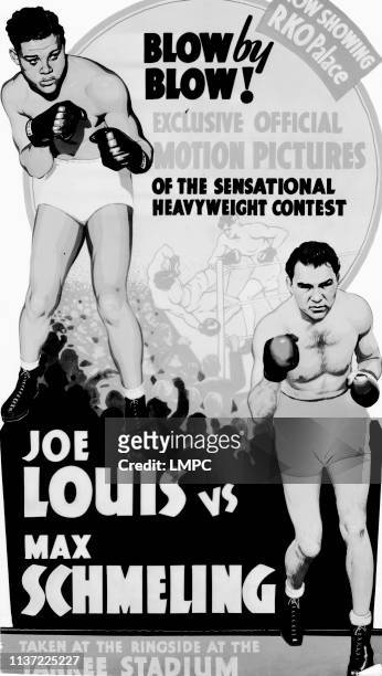 Poster Advertising The Showing Of The Official Films Of One Of The Joe Louis Vs. Max Schmeling Figh, poster, 1930s.