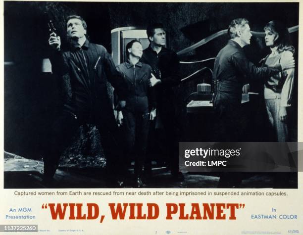 Wild, lobbycard, PLANET, , Tony Russel , far right: Lisa Gastoni on lobbycard, 1965.