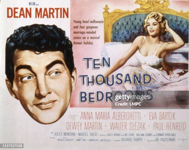 Ten Thousand Bedrooms, poster, Dean Martin, 1957.